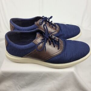 Cole Haan Grand Os Shoes Mens 8.5 M Blue/Brown Knit Oxfords Light